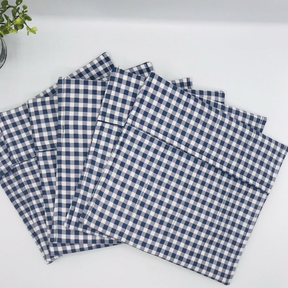 Microwave Potato Bag Baked Potato Bag Navy Blue Gingham Cottage Core Kitchen NEW